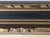Large Vintage Carved Wood Picture Frame in Gold & Deep Blue With Cream Linen Liner For Sale - Image 9 of 15