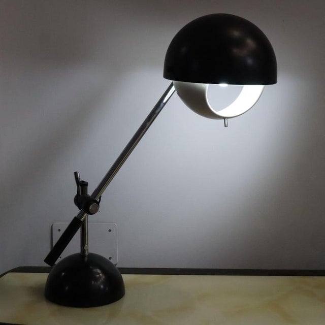 Black Black and Chrome Table Lamp by Gino Sarfatti for Flos, 1960s For Sale - Image 8 of 8