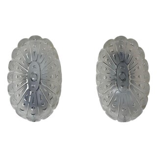 Mid-Century Modern Crystal Glass Wall Sconces from Peill & Putzler, Germany, 1960s, Set of 2 For Sale