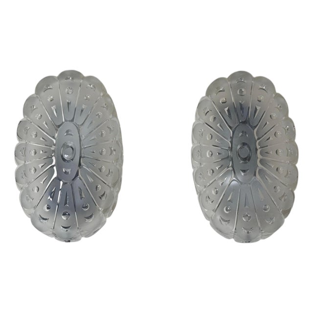 Mid-Century Modern Crystal Glass Wall Sconces from Peill & Putzler, Germany, 1960s, Set of 2 For Sale