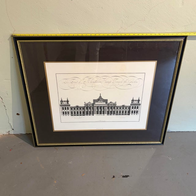 1980s Blenheim Palace - Architectural Print in Custom Frame For Sale - Image 11 of 12