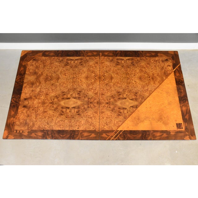1970s Dell'Arredamento for Miniforms 94" Burl Dining Table For Sale In Boston - Image 6 of 13