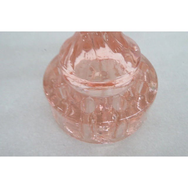 Glass Cambridge Glass Lady Pink Flower Frog Ten Hole Floral Vase Figurine For Sale - Image 7 of 12