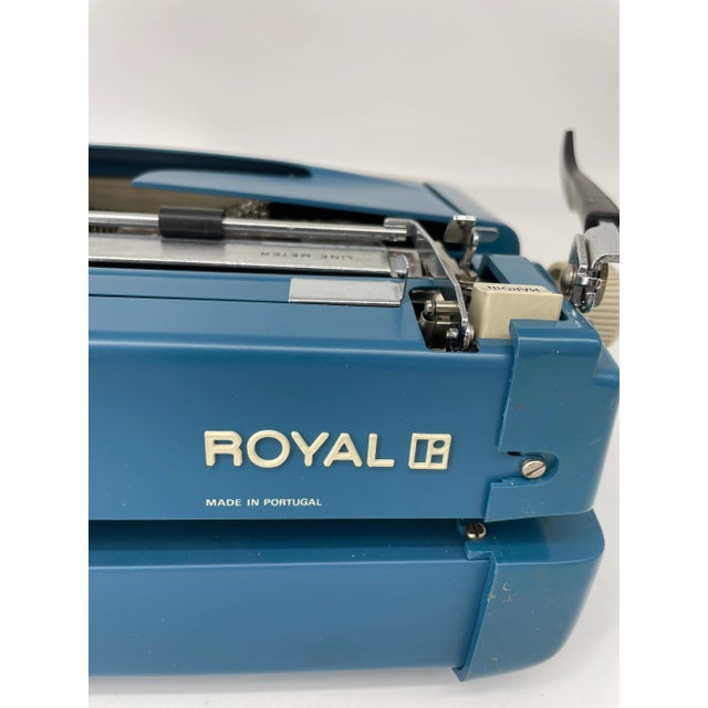 Vintage Blue Royal Precision Portable Typewriter With Case For Sale - Image 9 of 12