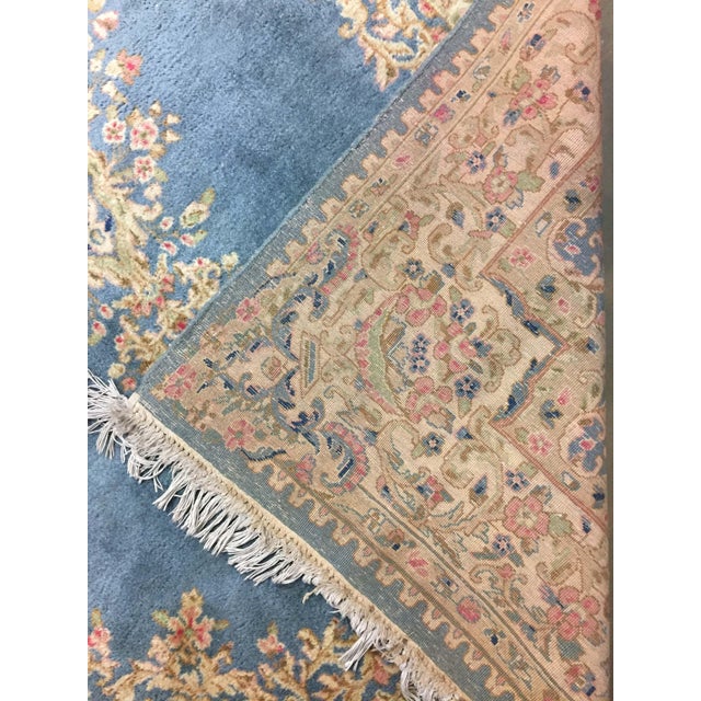 Blue Vintage Circa 1940 Kirman Area Rug 5ft 11in X 9ft 2in For Sale - Image 8 of 8