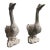 Pair of Vintage Brutalist Style Cast Metal Goose Sculptures For Sale
