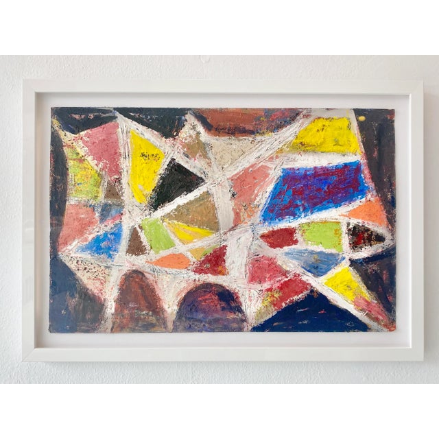 1960s Abstract Expressionist Original Oil Painting by Martin Rosenthal, Framed For Sale - Image 9 of 9