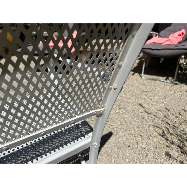 Metal Riveted Iron Garden Bench by Gustave Serrurier Govy, 1900 For Sale - Image 7 of 8