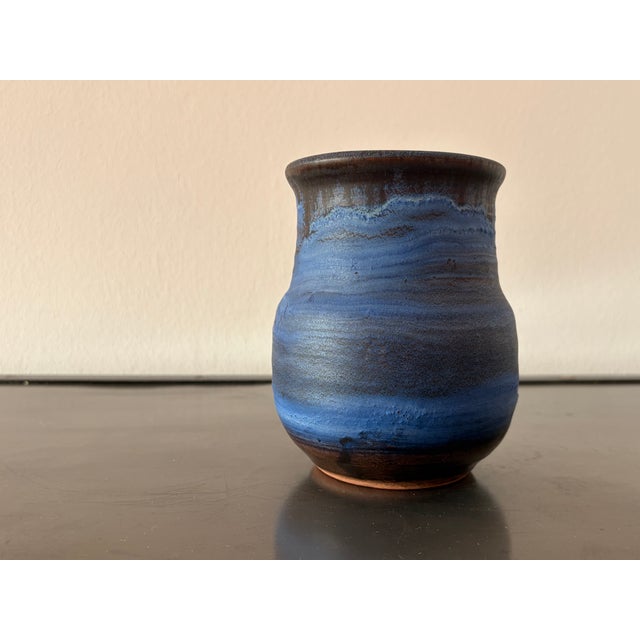 Blue French Vase from Poterie Ludovic Studiokeramik, 1970s For Sale - Image 8 of 16