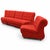Mid-Century Modern Vintage Space Age Modular or Sectional Curved Sofa in Red Fabric, Tatra Czechoslovakia 1970s, Set of 4 For Sale - Image 3 of 17