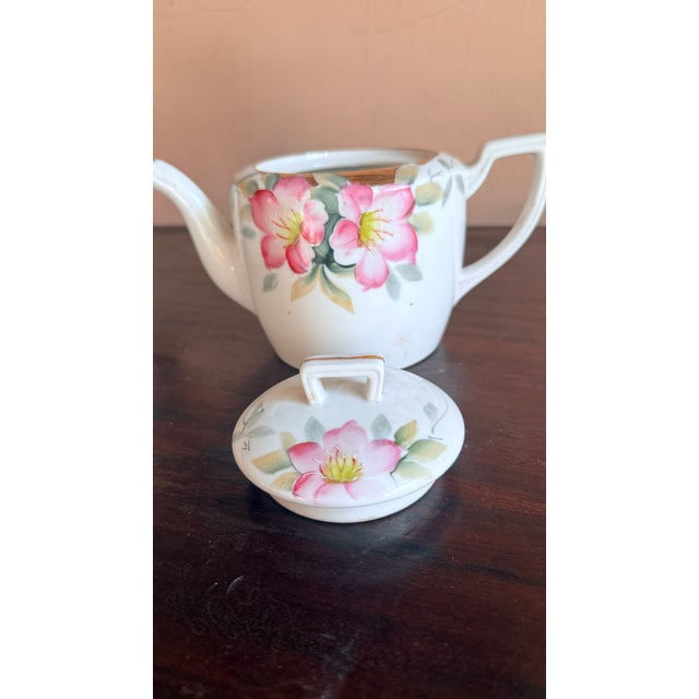 Antique, Early 20th Century Noritake Japan Azalea Porcelain Teapot With Lid For Sale - Image 9 of 10