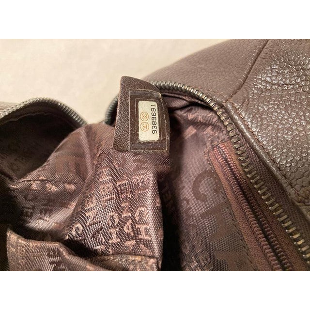 Chanel Brown Square Stitch Bowler Bag For Sale - Image 9 of 10