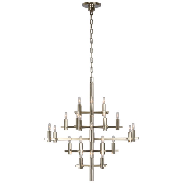Sonnet Medium Chandelier in Polished Nickel Designer: Chapman & Myers Canopy: 6" Round Mounting: Chain Shade Detail: No...