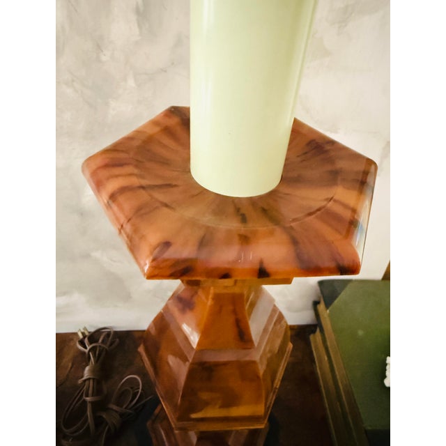 Plastic Vintage Stiffel Company Mid Century Modern Faux Tortoise Shell Table Lamps - A Pair For Sale - Image 7 of 12