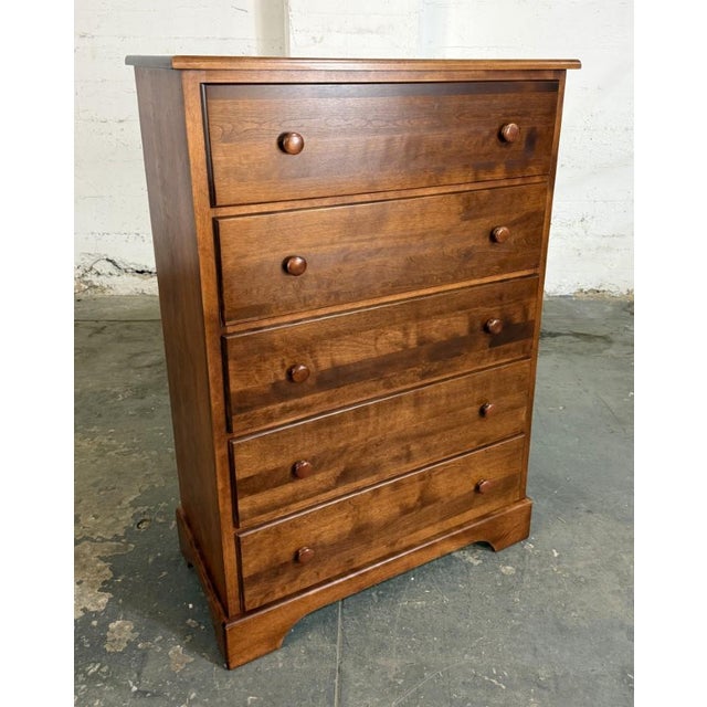 American Cherry Five-Drawer Chest of Drawers For Sale - Image 3 of 10