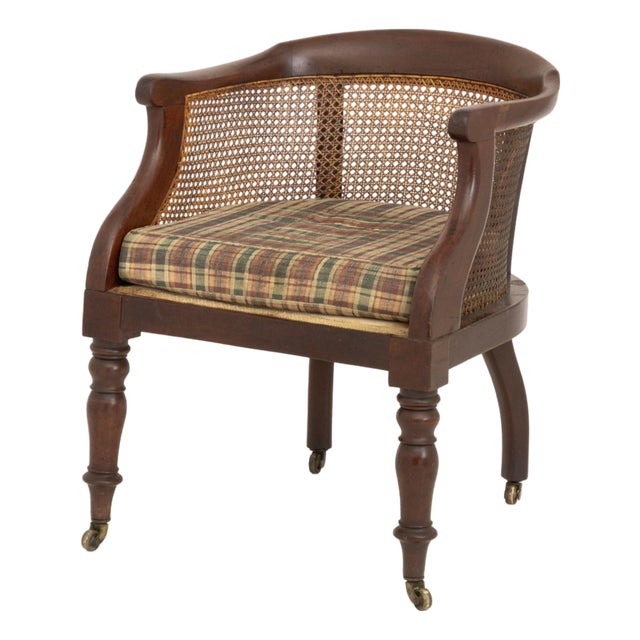 Regency Cane Paneled Mahogany Bergere, 19th Century For Sale