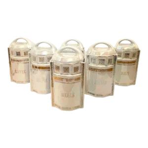 Antique Opalescent German Lusterware Canister Set 6 Large Jars With Lids