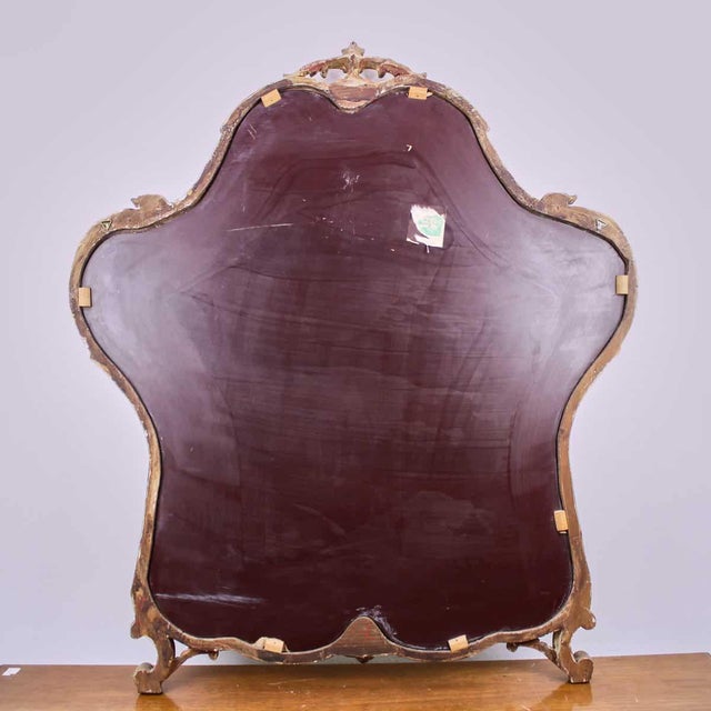 Vintage Gilded Wooden Mirror For Sale - Image 4 of 6
