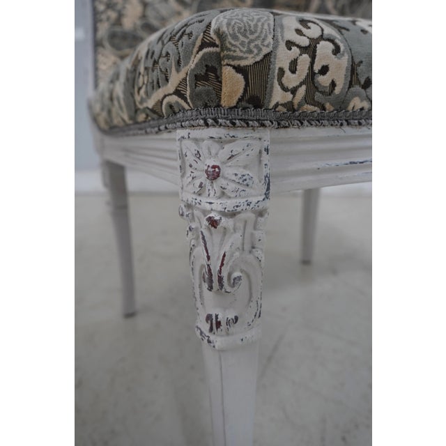 Pair Hollywood Regency Custom Upholstered Fireside Chairs For Sale - Image 9 of 12