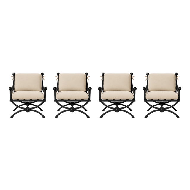 Kreiss Mykonos Patio Lounge Chairs Set of 4 For Sale