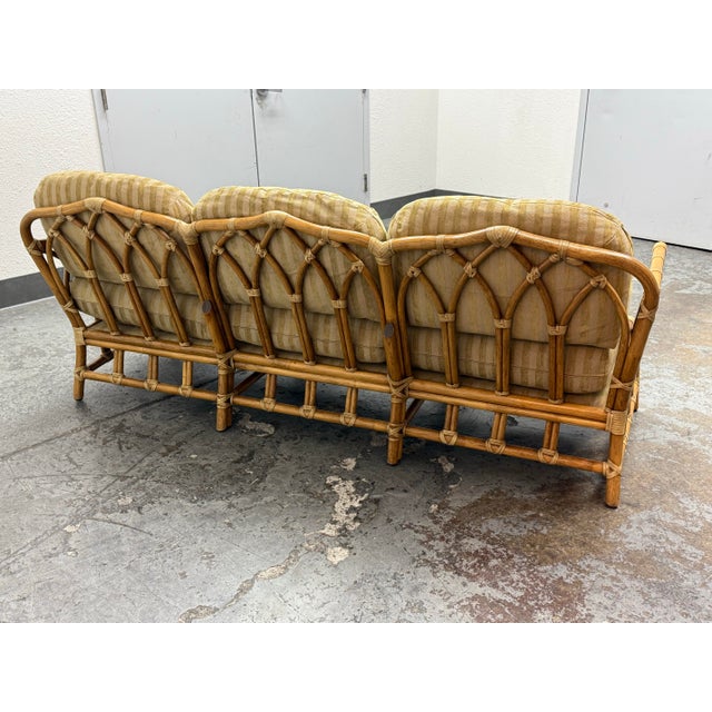 Late 20th Century McGuire Furniture Cathedral Three Seater Sofa, Vintage For Sale - Image 5 of 12