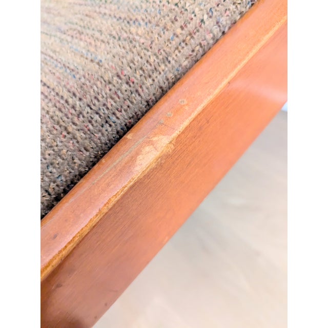 Vintage Mid Century Saber Legged Bench Ottoman Cherry Styled After Gibbings For Sale - Image 11 of 12