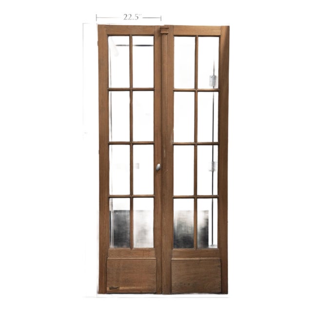 Vintage/Antique, Not Sure, French Doors Complete With Frame and Hinges. Very Good Condition. For Sale