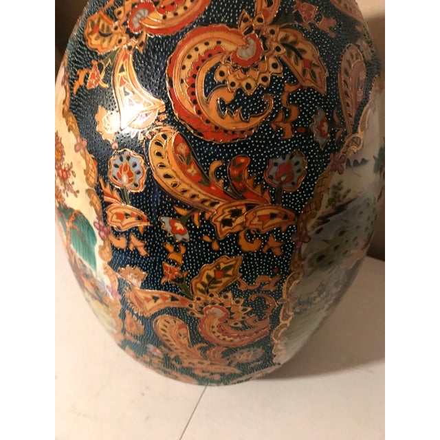 Metal Antique Satsuma Outdoor Scene Decorative Egg For Sale - Image 7 of 11