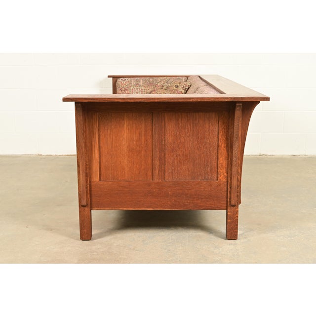 Brown Stickley Mission Oak Arts and Crafts Settle Sofa For Sale - Image 8 of 11