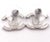Chanel Chanel Classic Silver CC Crystal Moscova Piercing Earrings, A Pair For Sale - Image 4 of 8