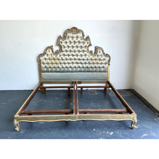 Rococo Vintage Rococo King Size Tufted Headboard For Sale - Image 3 of 14