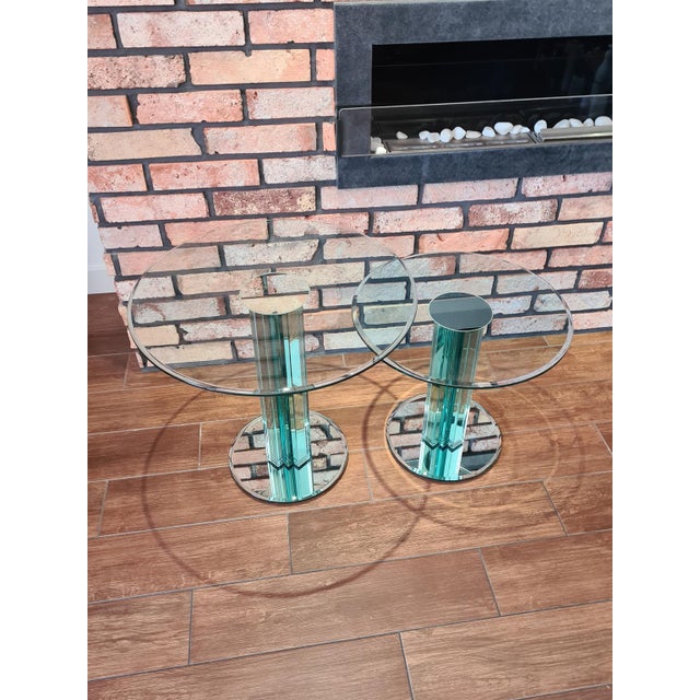 Glass Side Tables by Luigi Massoni for Gallotti & Radice, Italy, 1970s, Set of 2 For Sale - Image 12 of 14