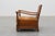 Art Deco Oak Lounge Chair with Woven Leather Back and Ochre Velvet, Belgium, 1920s For Sale - Image 4 of 15