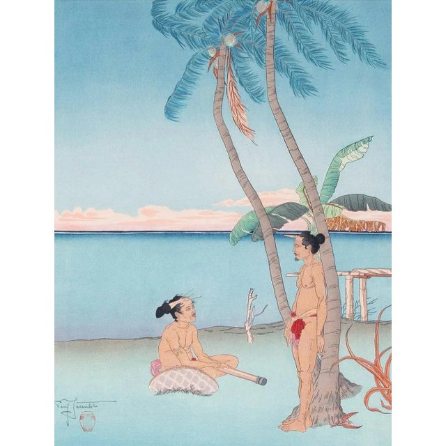 1930s Framed Japanese Woodblock Print Apres La Pluie Tarang Yap by Paul Jacoulet For Sale - Image 5 of 12