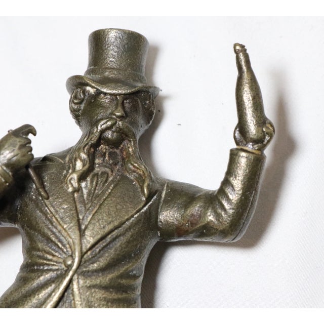 Metal Quality Antique British Hallmarked Carnival Carny Man Statue Figure Sculpture For Sale - Image 7 of 12
