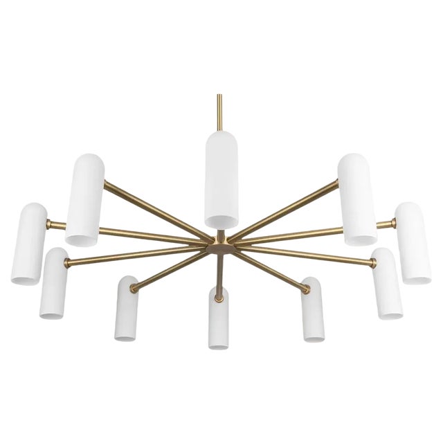 Odyssey Round LG Brass Hanging Light by Schwung For Sale