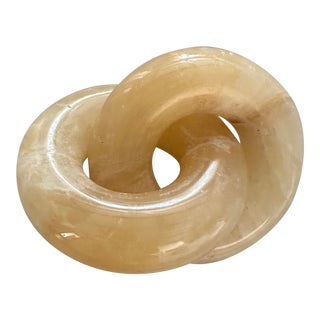 Alabaster Knot/Chain Object Paperweight For Sale