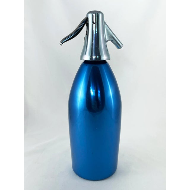 Italian Mid Century Modern Blue Seltzer Bottle – Saccab Milano For Sale In Buffalo - Image 6 of 7