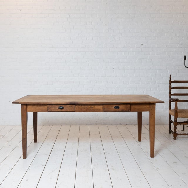 Antique French Farmhouse Table in Oak, 1880 For Sale - Image 8 of 8