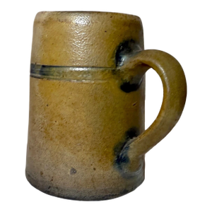 Rare Antique 19th Century Cobalt Glazed Stoneware Pottery Dining Mug Cup Jug