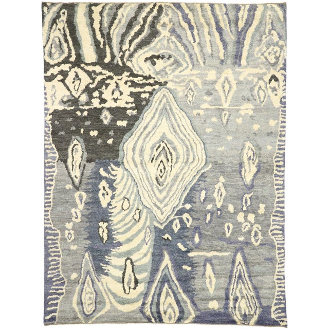 Gray Moroccan Style Area Rug Inspired by Georgia O'Keeffe - 10'06 X 13'11 For Sale - Image 8 of 8