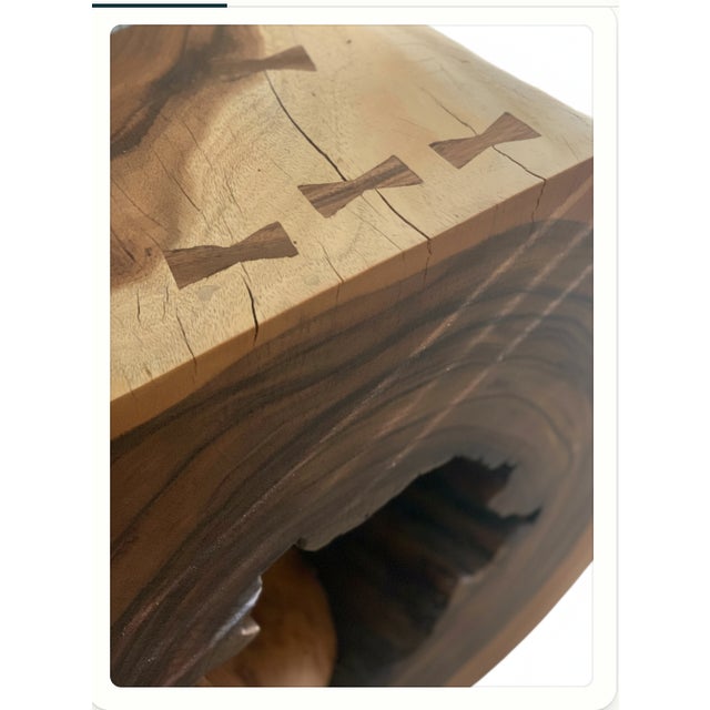 Contemporary Organic Sculptural Solid Wood Side Table For Sale - Image 3 of 3