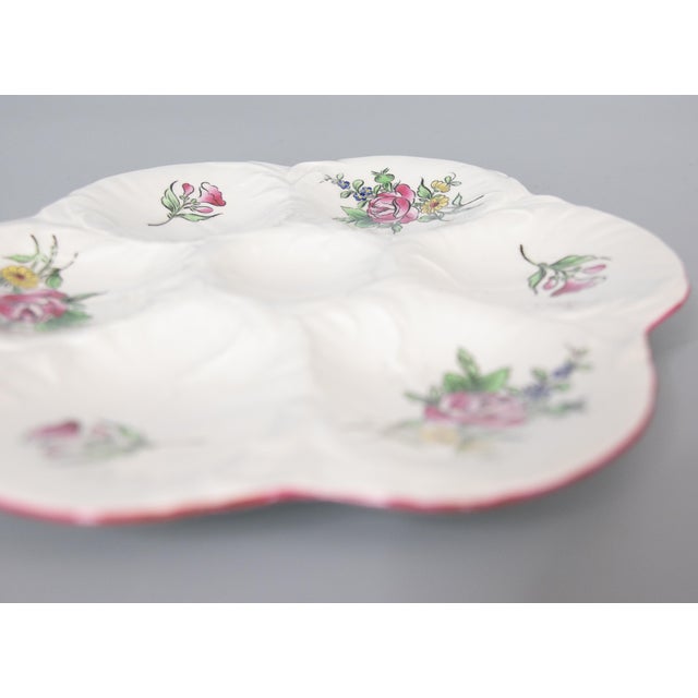 Luneville Antique French Luneville Floral Porcelain Oyster Plate For Sale - Image 4 of 8