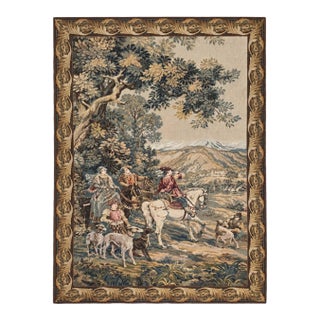 French Point De Loiselles Hunting Tapestry After Cesare Detti, Circa 1970-80 For Sale