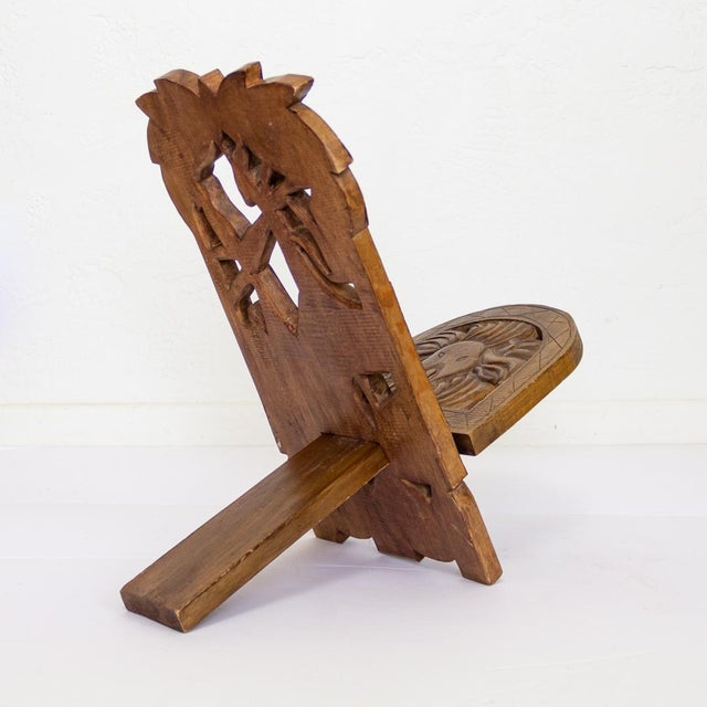 Childs Hand Carved African Chair Two Piece Palaver Camp Chair Chairish