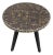 Handmade Round Side Table: Walnut Inlays, Resin Edge - Mid-Century Modern For Sale