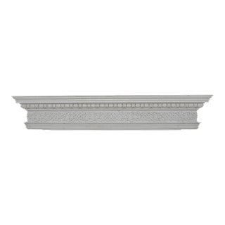 Antique 71.25 In. White Wood Doorway Pediment For Sale