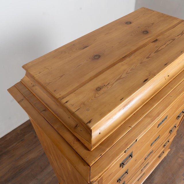 19th-Century Swedish Pine Highboy Chest of Six Drawers For Sale - Image 4 of 11