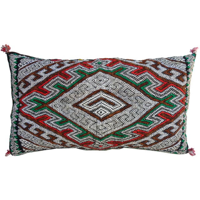 Green Moroccan Motif Berber Pillow For Sale - Image 8 of 8