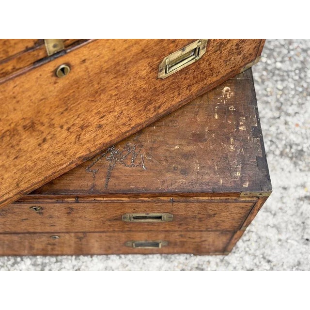 Military Campaign Chest of Drawers in Oak, 1840s For Sale - Image 18 of 18